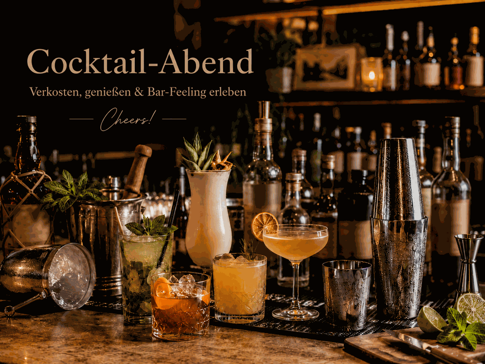 Cocktail-Abend: Verkosten, genießen & Bar-Feeling erleben mit Überschrift
